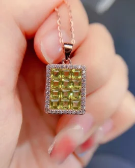 Natural Peridot Mosaic Pendant