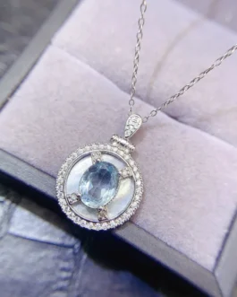 Natural Topaz Circle Pendant