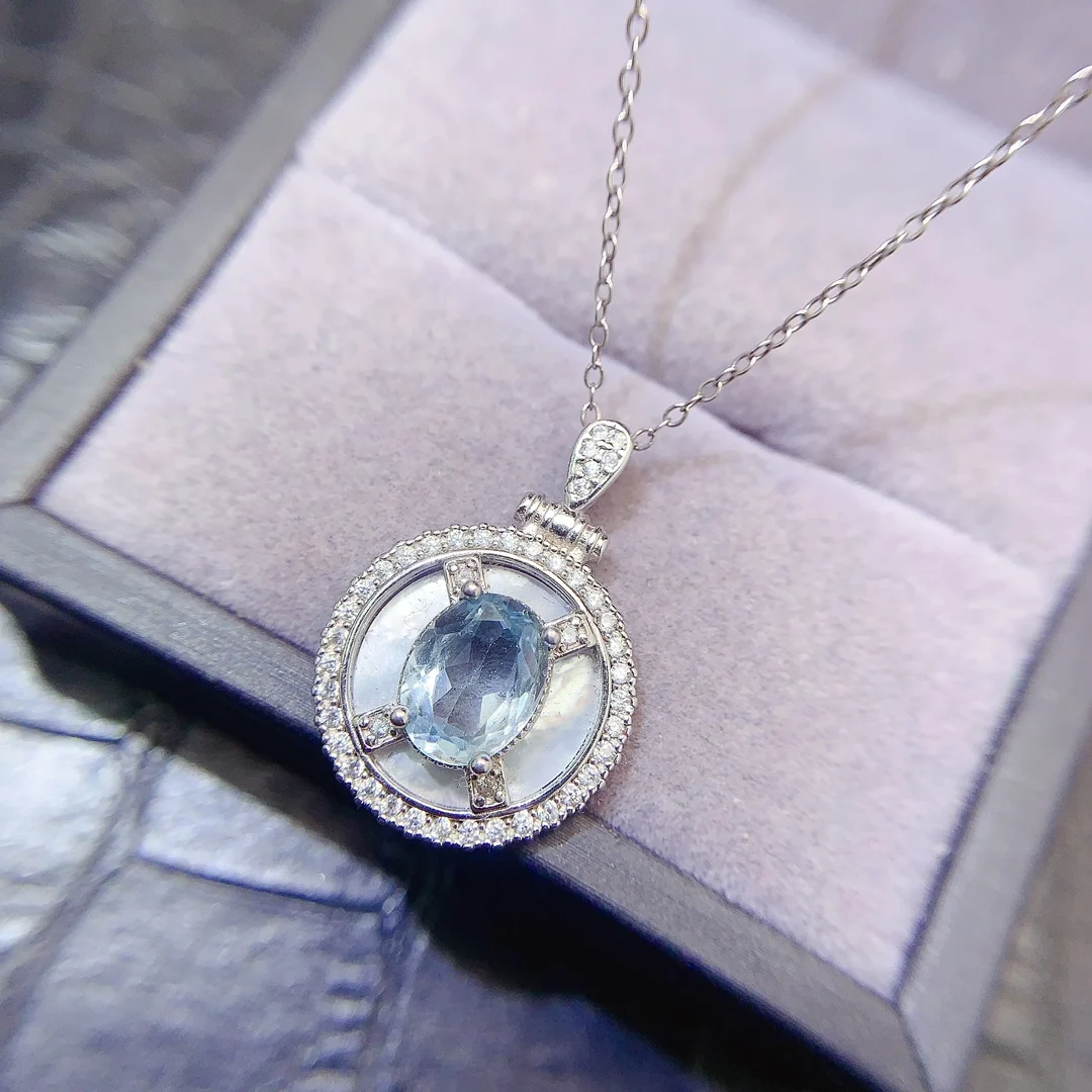 Natural Topaz Circle Pendant - view 2