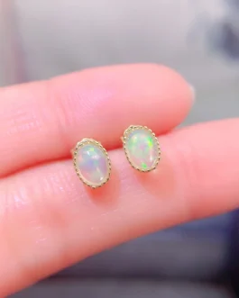 Natural Opal Classic Stud Earrings