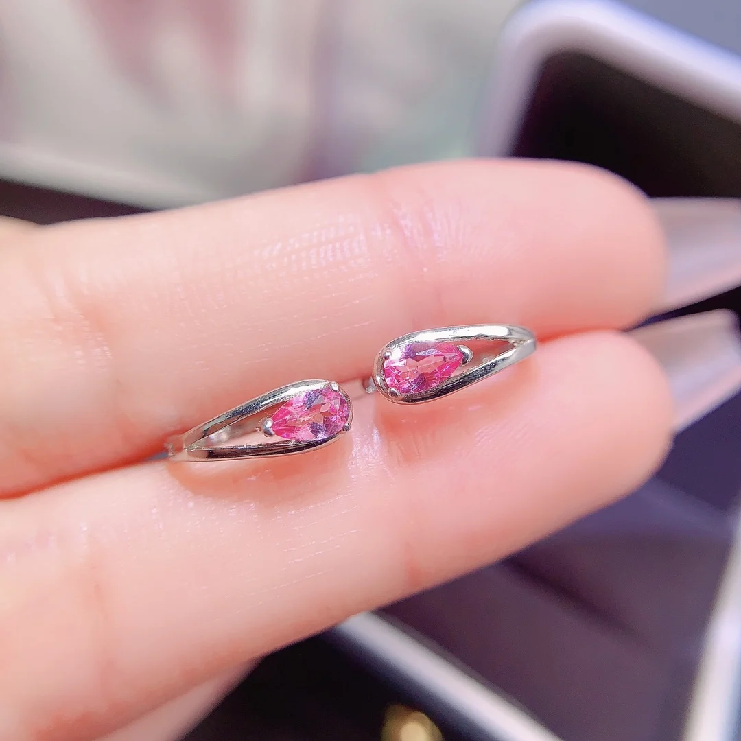 Natural Sapphire Pear Earrings - view 1