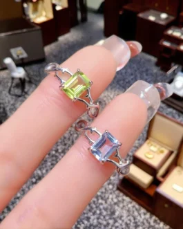 Natural Topaz Peridot Step Ring