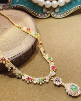 Natural Multi-Gemstone Station Necklace