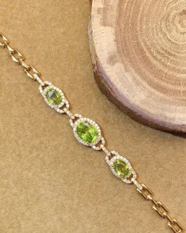 Natural Peridot Elegant Bracelet