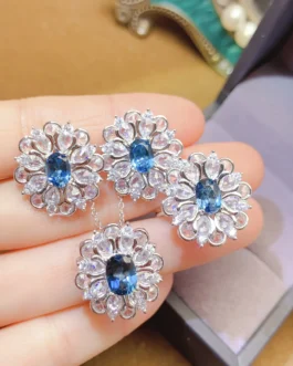 Natural Topaz Kundan Jewelry Set
