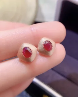 Natural Ruby Vintage Earrings