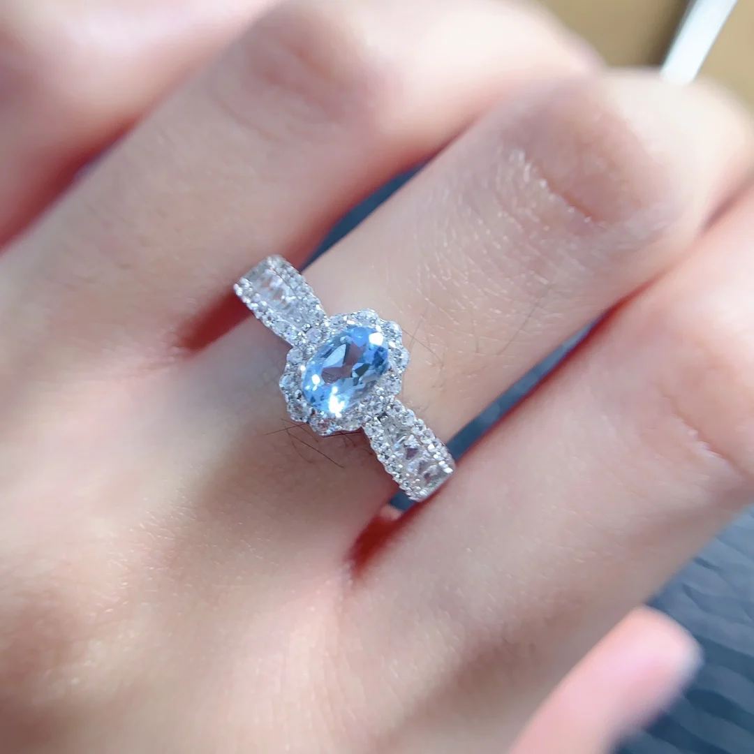 Natural Topaz Pavé Band Ring - view 4