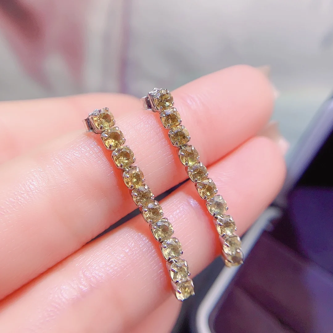 Natural Citrine Bar Stud Earrings - view 1