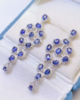 Natural Sapphire Blue Drop Earrings
