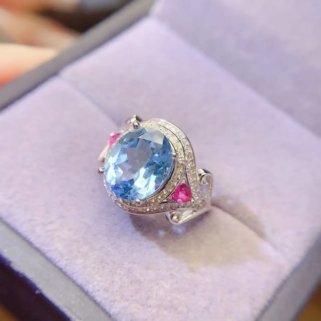 Sky Blue Topaz Accent Ring - view 4
