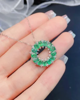 Natural Emerald Wreath Pendant
