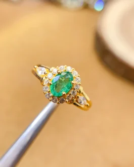 Large Halo Gemstone Ring