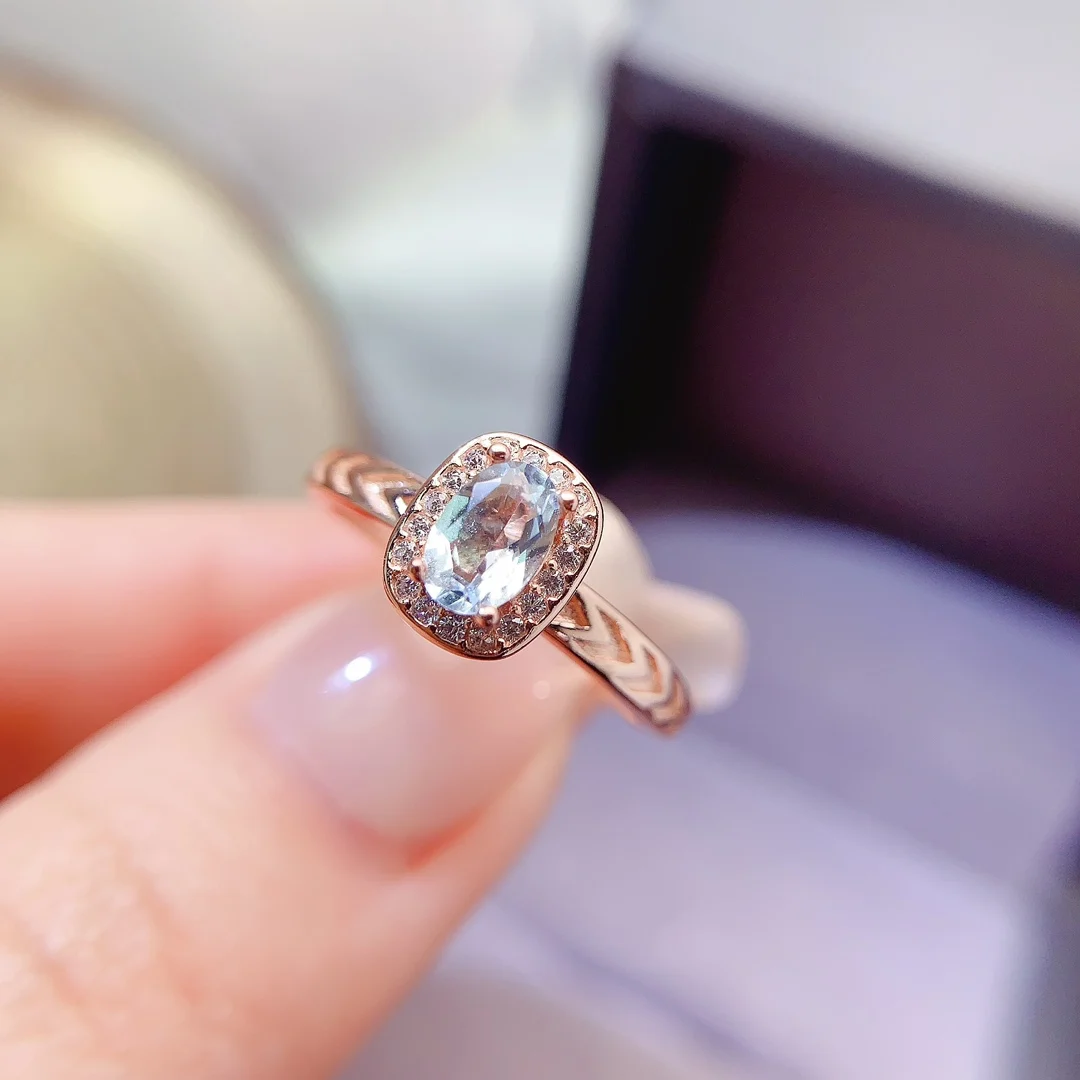 Natural Aquamarine Vintage Halo Ring - view 1