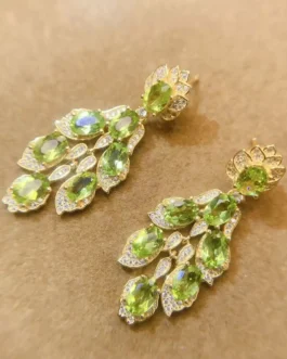 Natural Peridot Chandelier Earrings