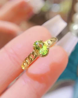 Natural Peridot East West Ring