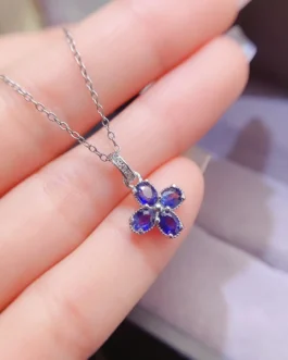 Natural Sapphire Petal Pendant