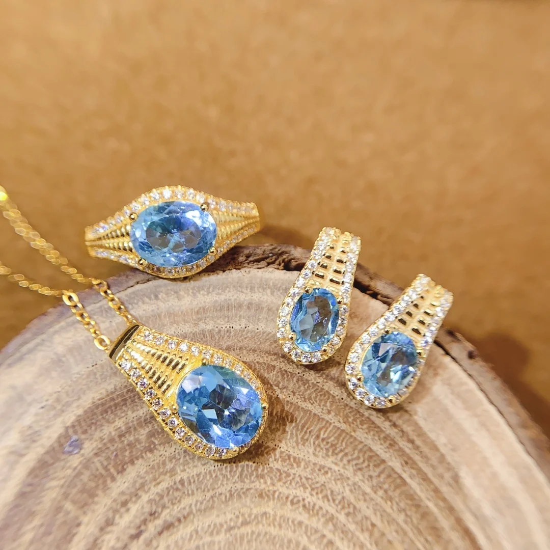 Natural Topaz Timeless Jewelry Set - view 1