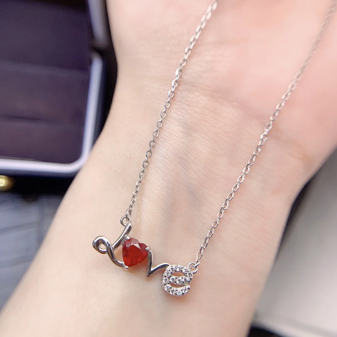 Natural Sunstone Love Pendant Necklace - view 1