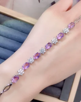 Natural Amethyst Elegant Bracelet