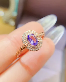 Natural Tanzanite Petite Oval Ring