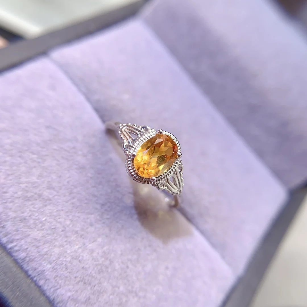 Natural Citrine Colour Trio Ring - view 5