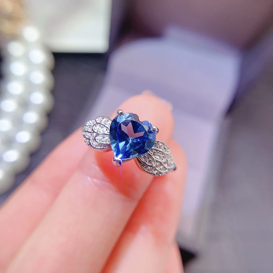 Natural Topaz Heart Wing Ring - view 1