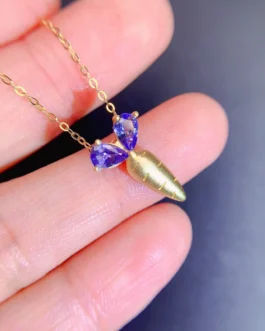 Natural Tanzanite Feather Pendant