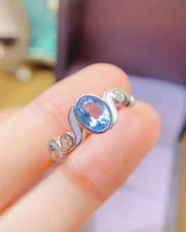 Natural Topaz Scroll Shoulder Ring