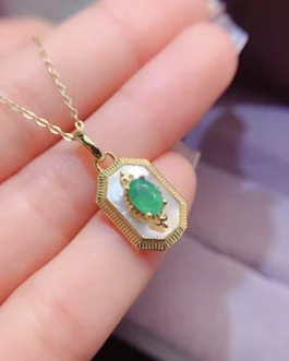 Natural Emerald Octagon Pendant