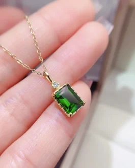 Natural Diopside Solitaire Pendant
