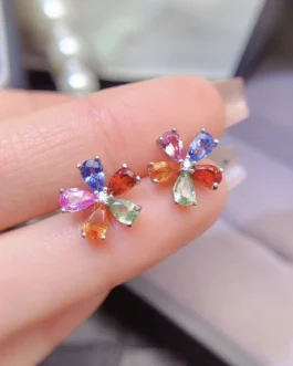 Natural Sapphire Pear Stud Earrings