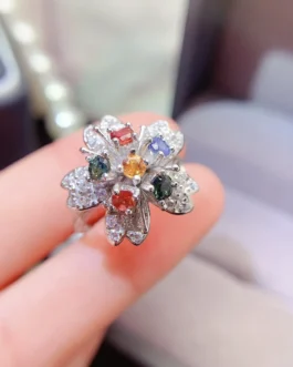Natural Sapphire Halo Ring