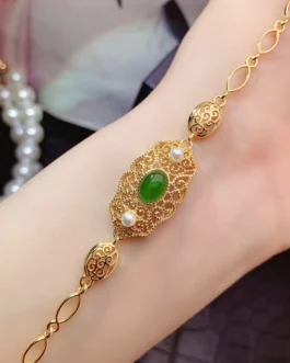 Natural Jade Station Bracelet