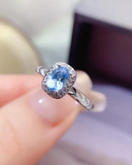 Natural Topaz Classic Halo Ring
