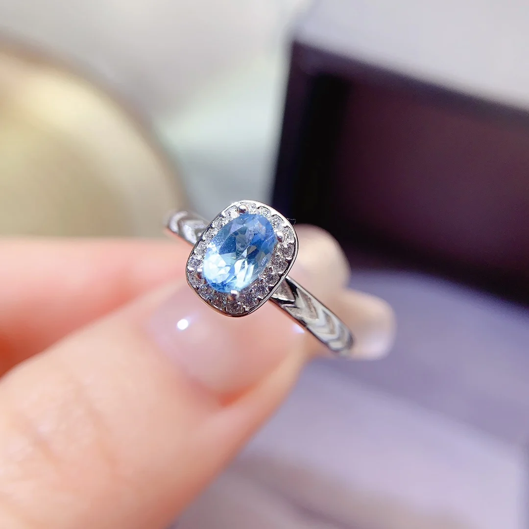 Natural Topaz Classic Halo Ring - view 1
