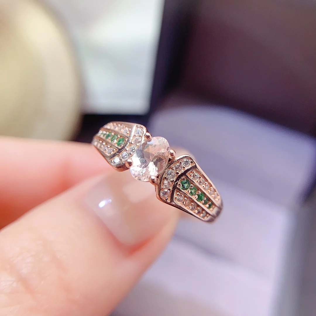 Natural Morganite Vintage Oval Ring - view 1