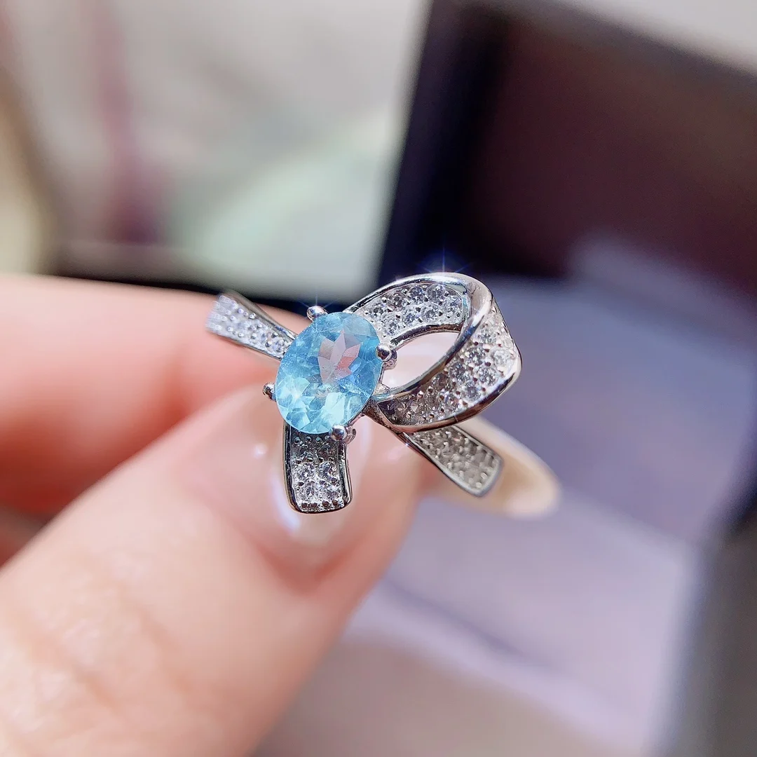 Natural Apatite Vintage Halo Ring - view 1