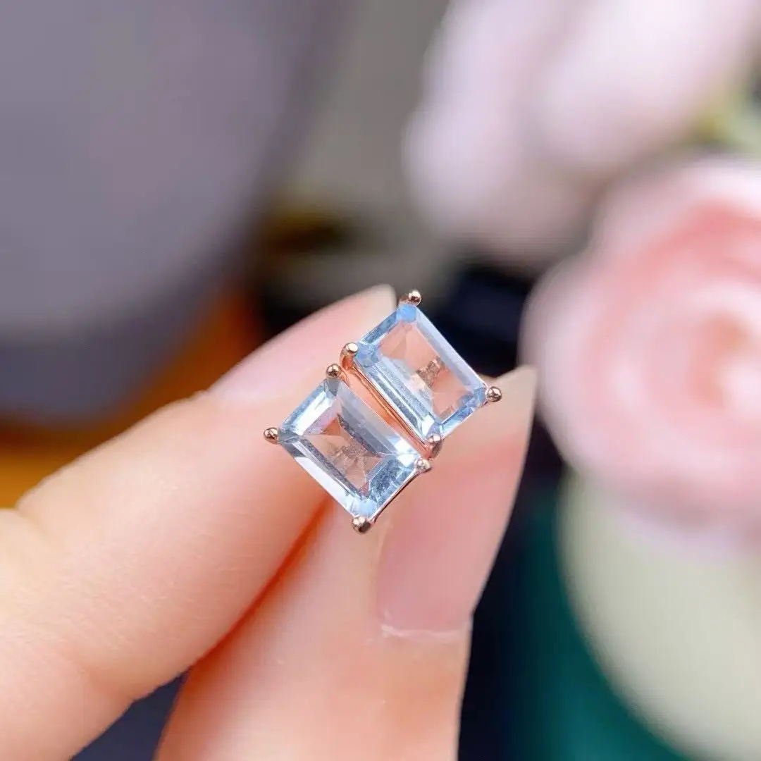 Natural Topaz Cocktail Stud Earrings - view 1