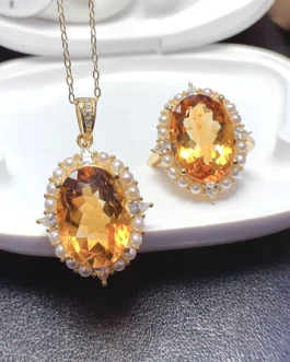 Natural Citrine Regency Jewelry Set