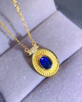 Natural Sapphire Sunray Pendant