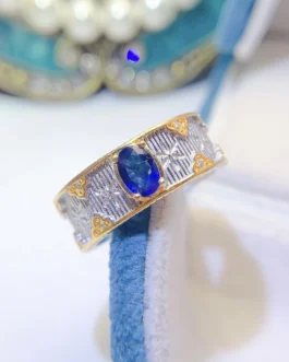 Natural Sapphire Mosaic Cocktail Ring