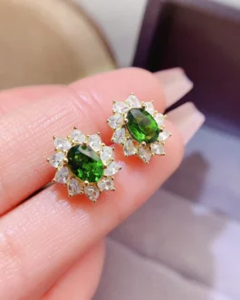 Natural Diopside Classic Earrings