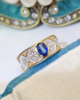 Natural Sapphire Mosaic Cocktail Ring