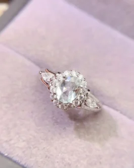 Natural Aquamarine Luxury Oval Ring