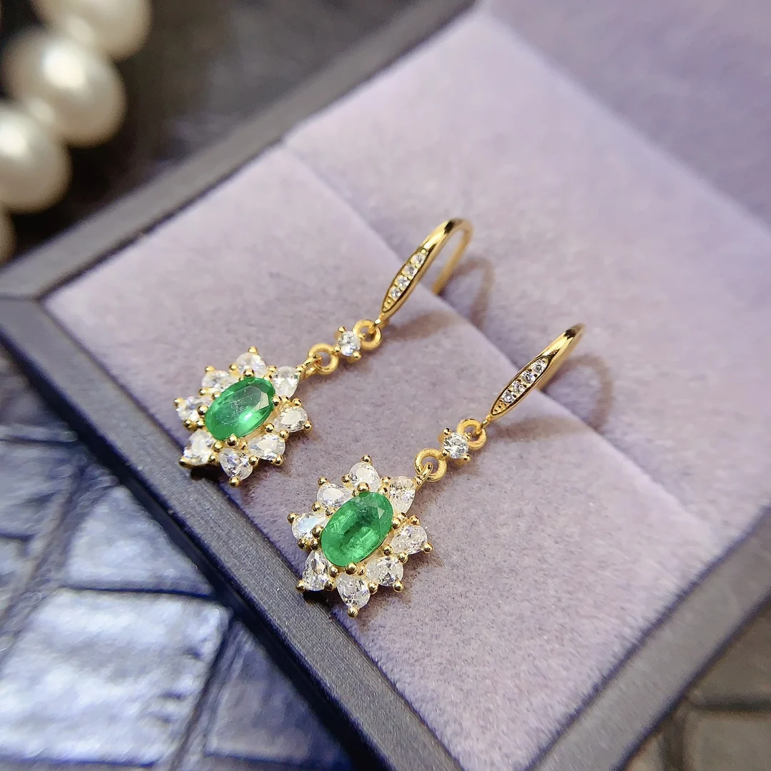 Natural Emerald Vintage Earrings - view 3