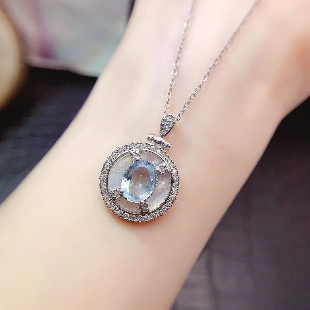Natural Topaz Circle Pendant - view 5