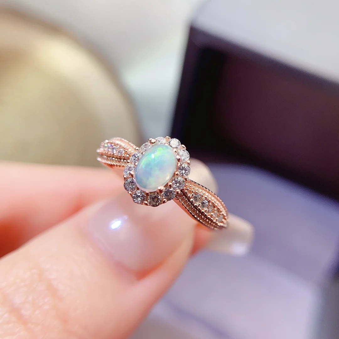 Natural Opal Petite Oval Ring - view 1