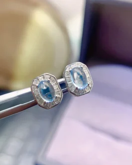 Natural Topaz Sky Stud Earrings