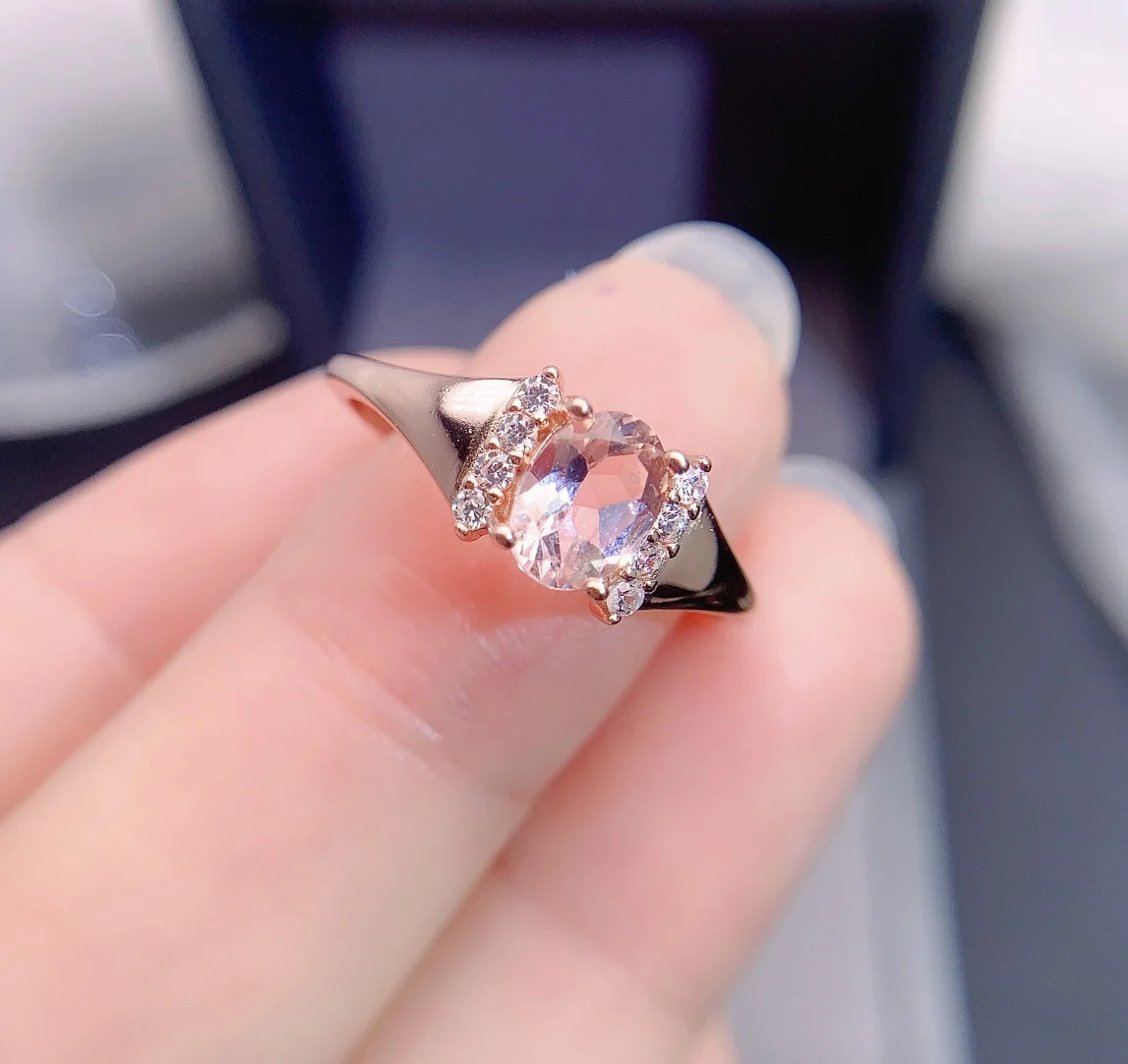 Natural Morganite Classic Oval Ring - view 2