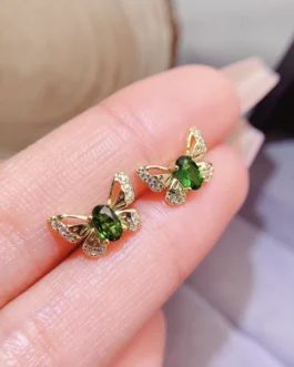 Natural Diopside Stud Earrings
